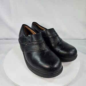 Ariat Safety Steel Toe Clogs Black Leather Slip On Womens Size 8B Work Shoes